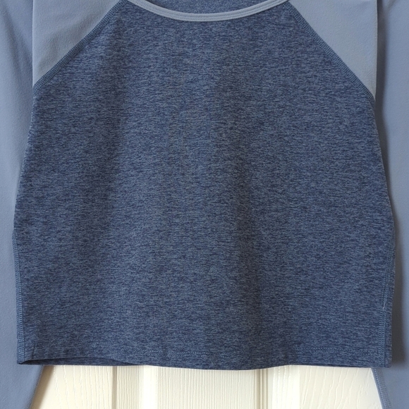 Beyond Yoga Spacedye In The Mix Slim Fit Cropped Long Sleeve Athletic Top Blue M - Picture 6 of 12